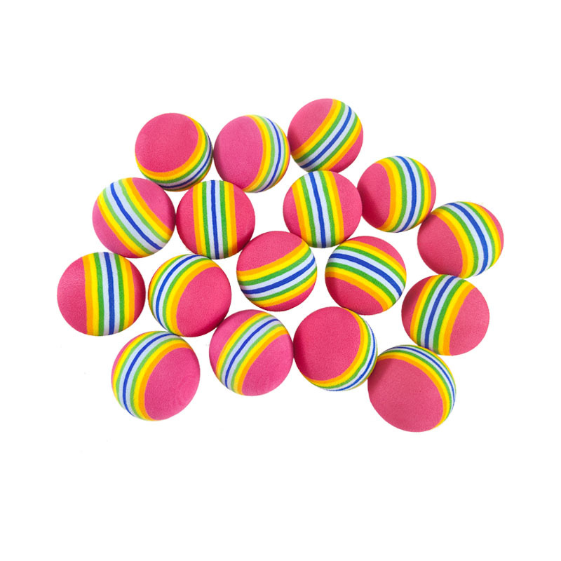 Fábrica al por mayor Eva Ball Arco Iris patio juguete Golf práctica bola espuma bola sólida Bola de esponja