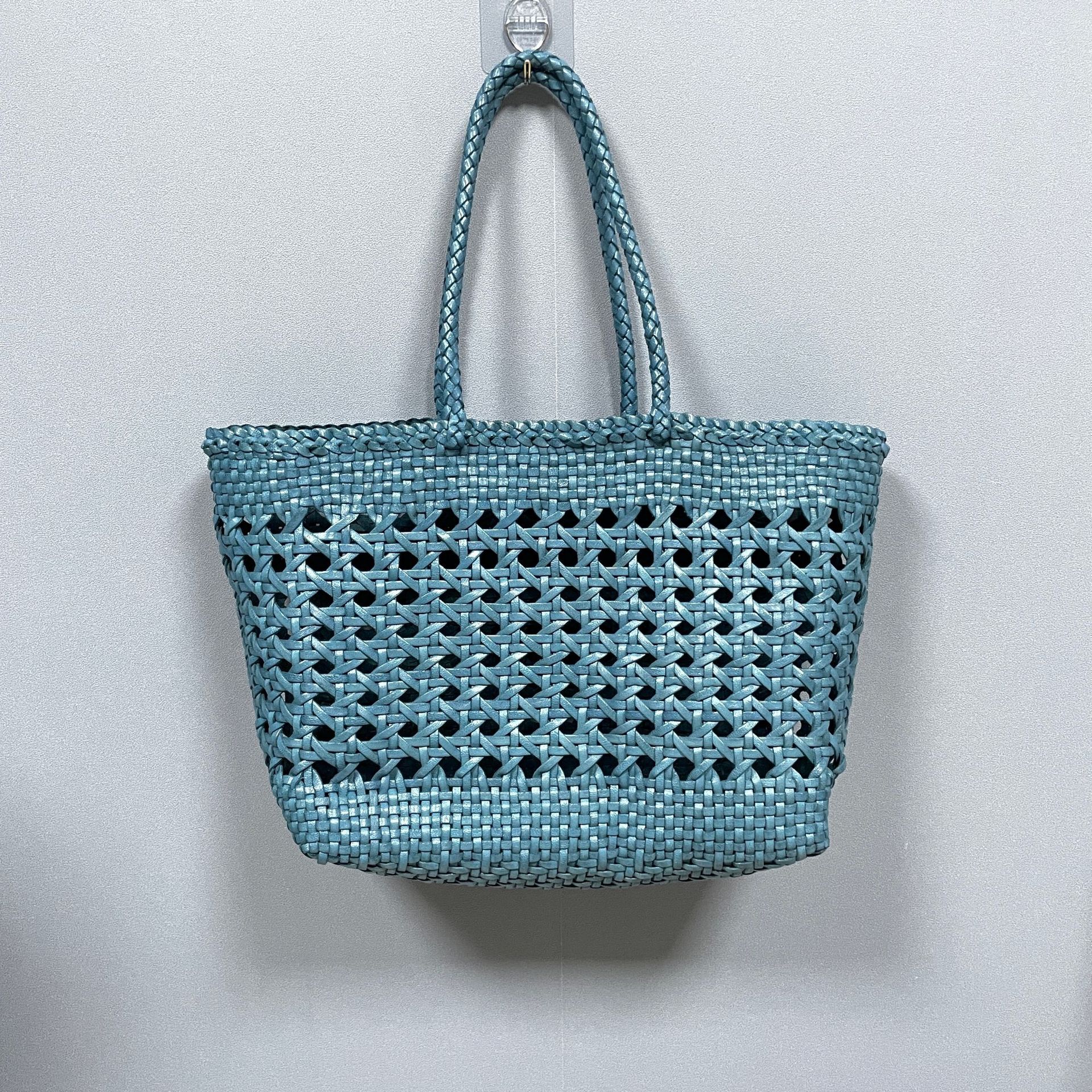 Bolsa tejida de difusión de Dragón Primera capa de piel de vaca bolsa de cesta de verduras hueco ins Bolsa De mujer entrega de fábrica