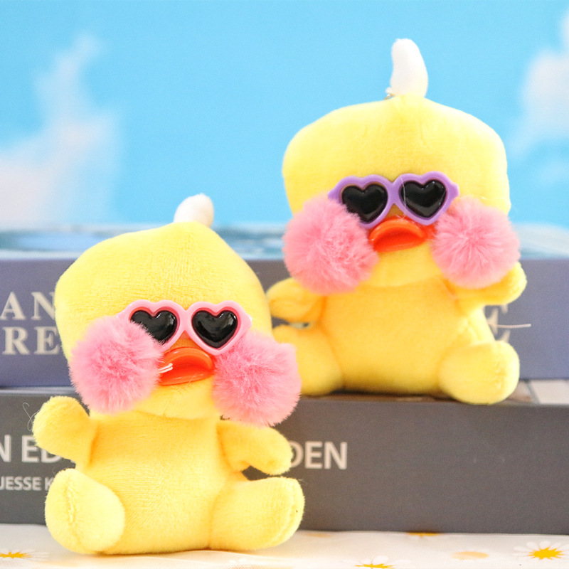 Internet celebridad lindo ins ácido hialurónico pato muñeca de peluche de juguete tamaño pequeño mini pato amarillo bolsa muñeca colgante image 3