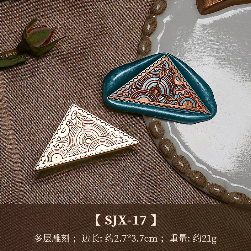 Fábrica directa fuego pintura sello cobre cabeza triángulo fuego pintura cera vintage Rosa tallada sellado cera mano cuenta regalo