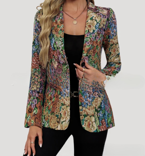 Eleganter Damen Blazer Stylisches Sakko Mit Einem Knopf_voghion.com