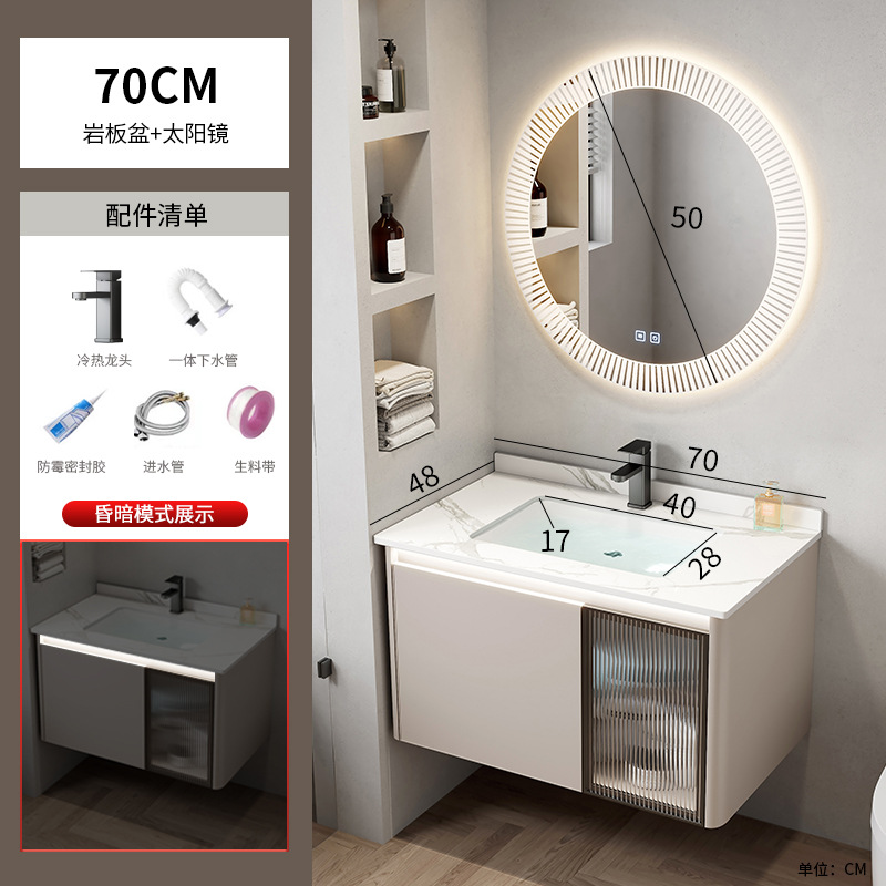 Espacio de aluminio cuarto de baño combinación Hotel Roca Placa de lavado integrado mesa de lavado baño lavabo cuenca transfronteriza