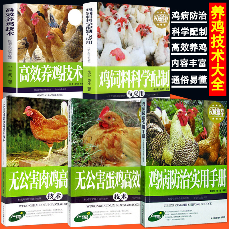 5册高效养鸡系列养鸡书籍大全技术书及用药鸡病防治手册高效养鸡