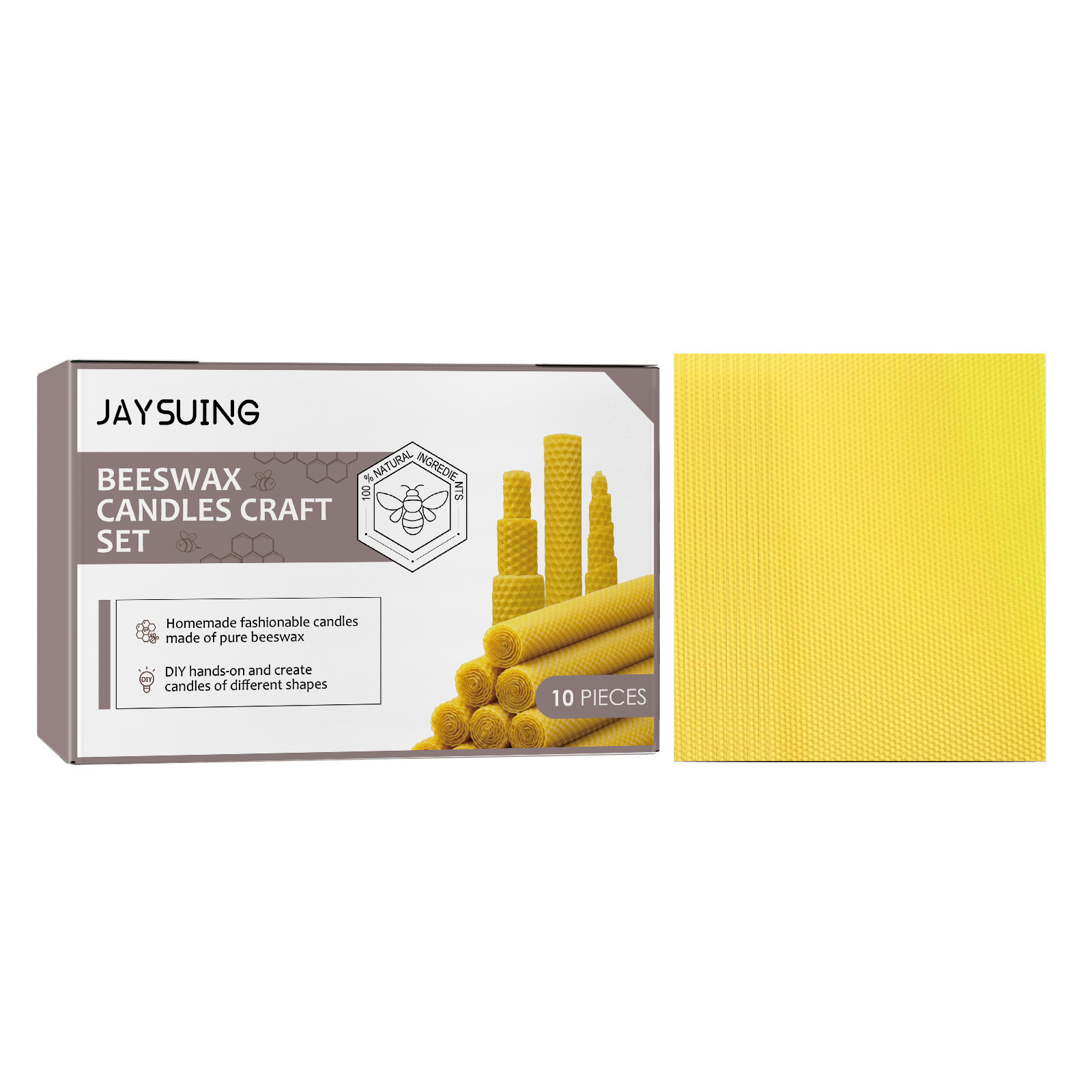 Jaysuing hoja de cera de abeja hecha a mano DIY Navidad atmósfera creativa vela de abeja pura cera de abeja rollo hoja de cera materia prima