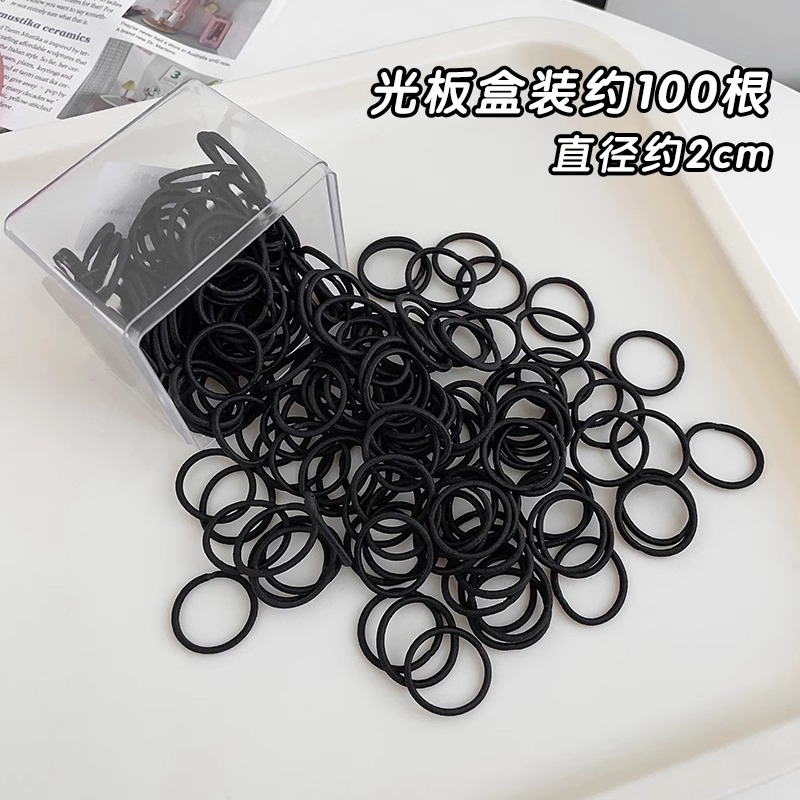 Los niños negro banda de goma del pelo del bebé lazo del pelo banda de pelo de las niñas volumen menos cuerda de pelo alta elasticidad no hace daño cuerda de pelo tocado