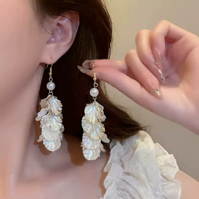 Серьги с кисточками из жемчуга, высокого класса, легкий люксовый стиль, французский стиль