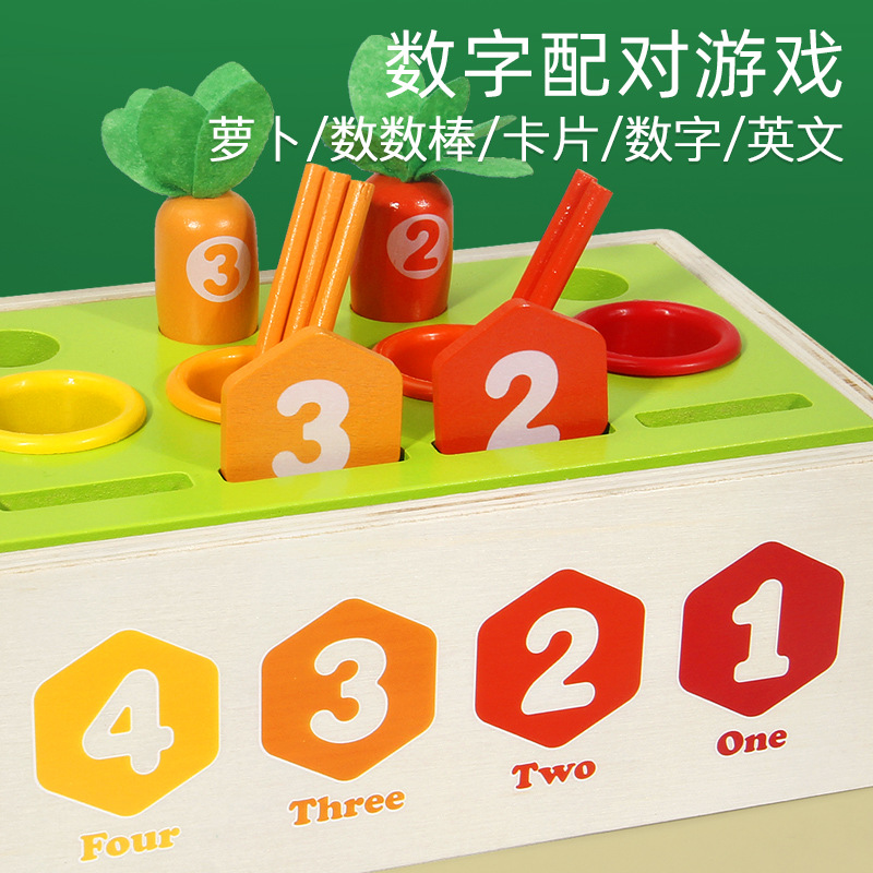 Ayudas de enseñanza Montessori rábano contando palo coincidencia de color Caja de Inteligencia multifuncional kindergarten educación temprana juguetes educativos para niños image 3