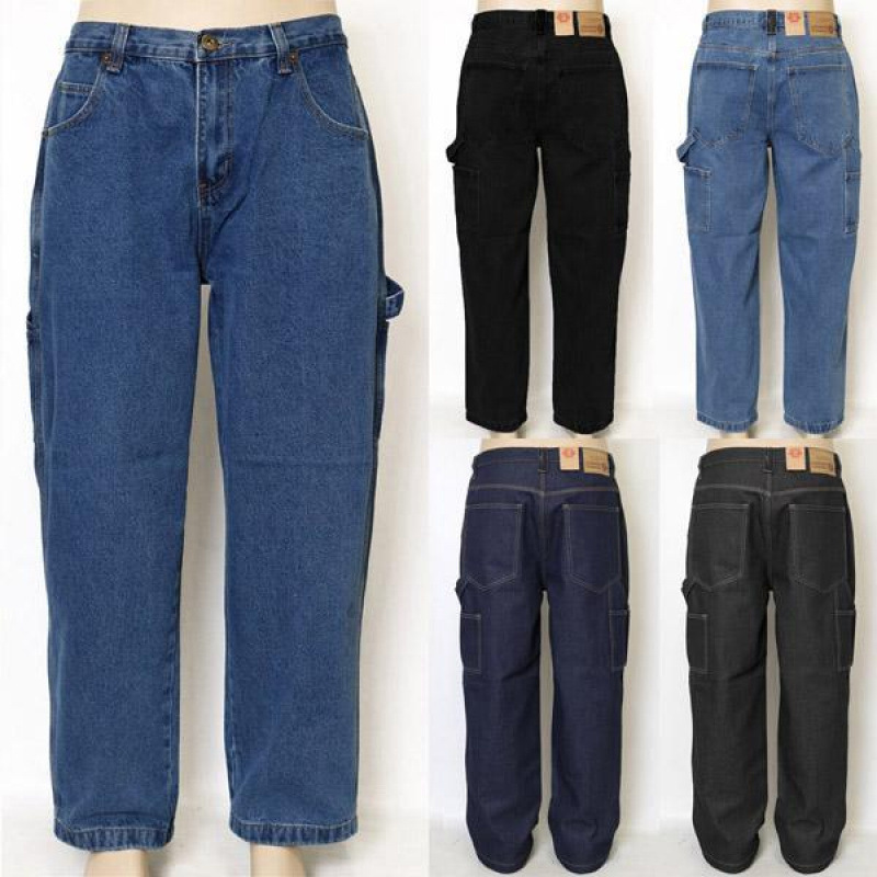 K6044 Dropshipping Aliexpress Cross-Border New Men's Jeans Loose Carpenter Denim for Men