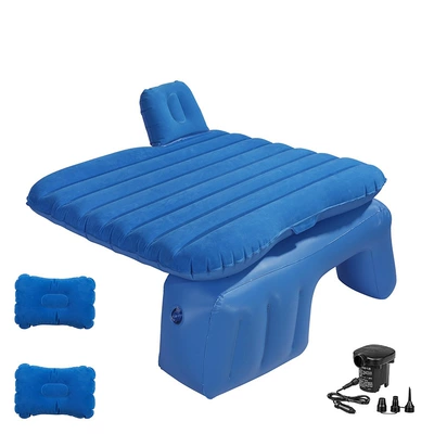 car mattress travel bed car sleeping – Vehicle-mounted inflatable bed - two-seat-flocking-blue