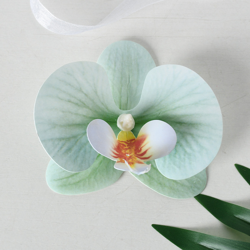 Película de simulación Phalaenopsis cabeza de flor pétalo simulación flor accesorios tocado horquilla bricolaje decoración de boda hecha a mano