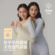 纯棉秋衣女款单件上衣大码7A抗菌棉毛衫园领保暖内衣打底衫内搭