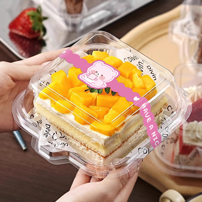 スポット卸売カラーロングベーキングステッカーデザートケーキボックスシールステッカー包装シールステッカー自己粘着ラベル|undefined