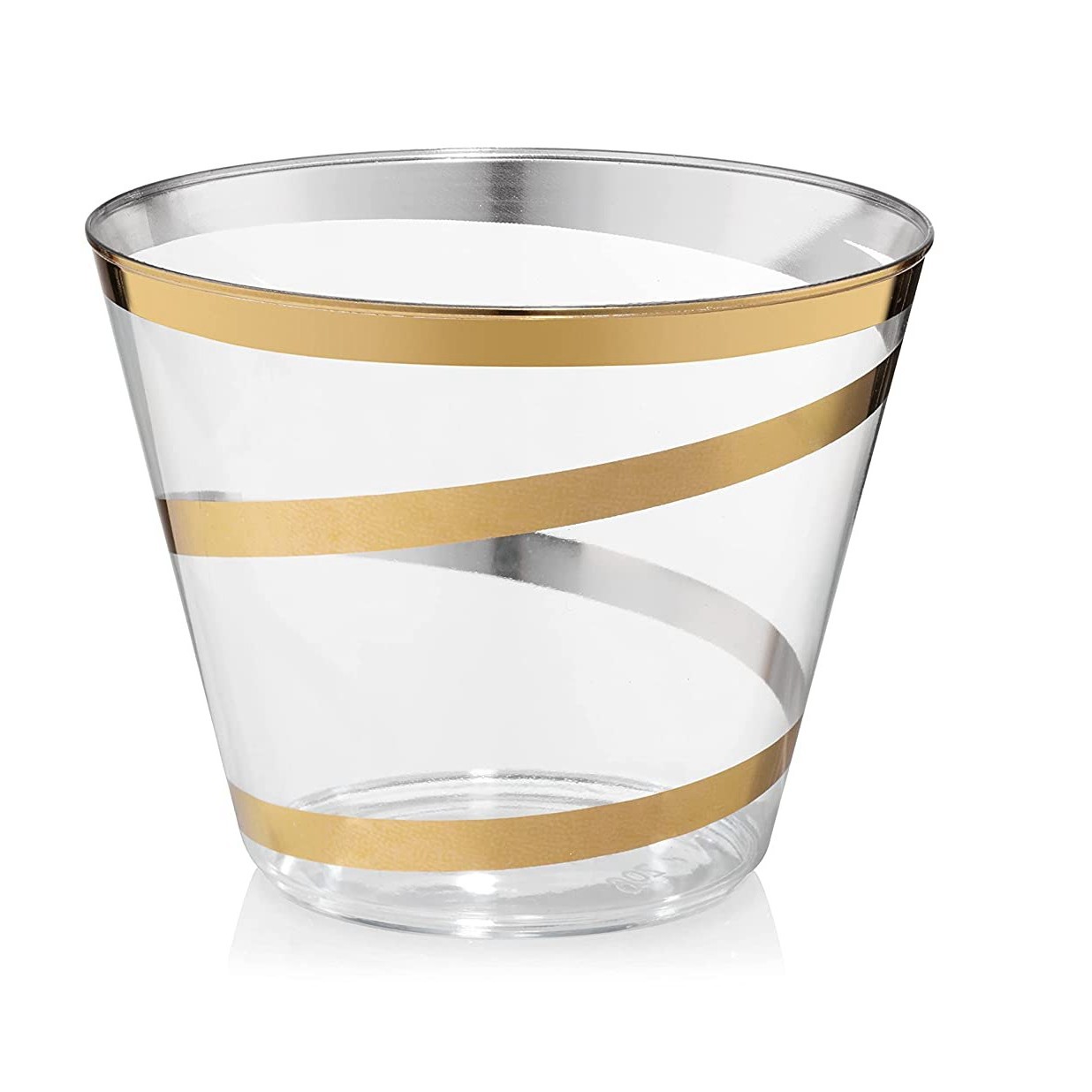 9oz oro patrón espiral plástico vino desechable taza comida occidental bebida aire PS Copa