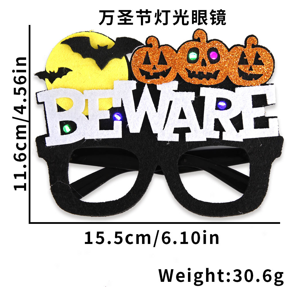 Gafas de calabaza LED con luces para Halloween 2025, gafas brillantes para niños y adultos, decoración para fiestas de disfraces de fantasmas.