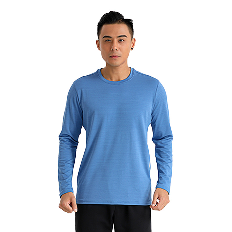 2022 otoño al aire libre de manga larga Camiseta de los hombres suéter casual camiseta suelta deportes running fitness cuello redondo Jersey top
