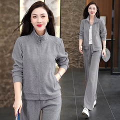 洋气妈妈秋装运动外套两件套2025新款中老年运动服套装女休闲减龄