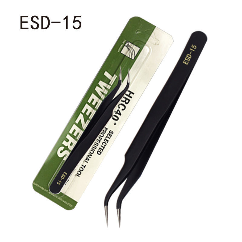 Nail Art Anti-Static Stainless Steel Tweezers with Diamond Inserts, Diamond Removal Clips, Diamond Stickers, Precision Straight Curved Tip Tweezers Tool Decals