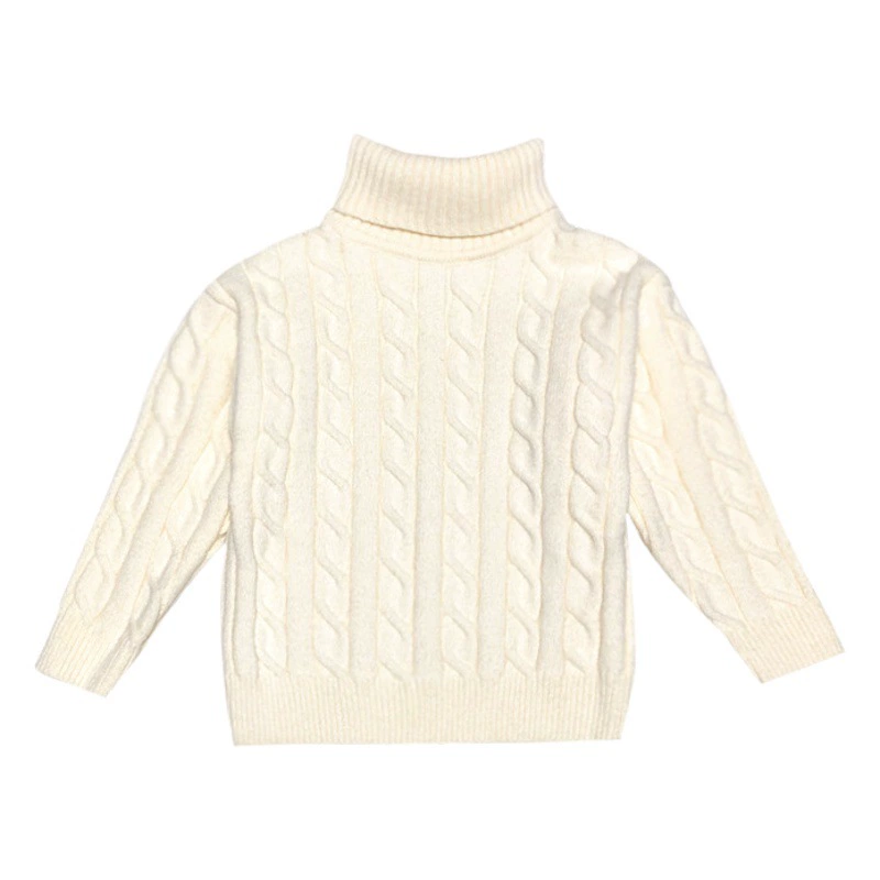 Водолазка для девочек, теплый осенне-зимний новый пуловер, трикотажная Базовая рубашка, топ для маленьких девочек, Детский свитер