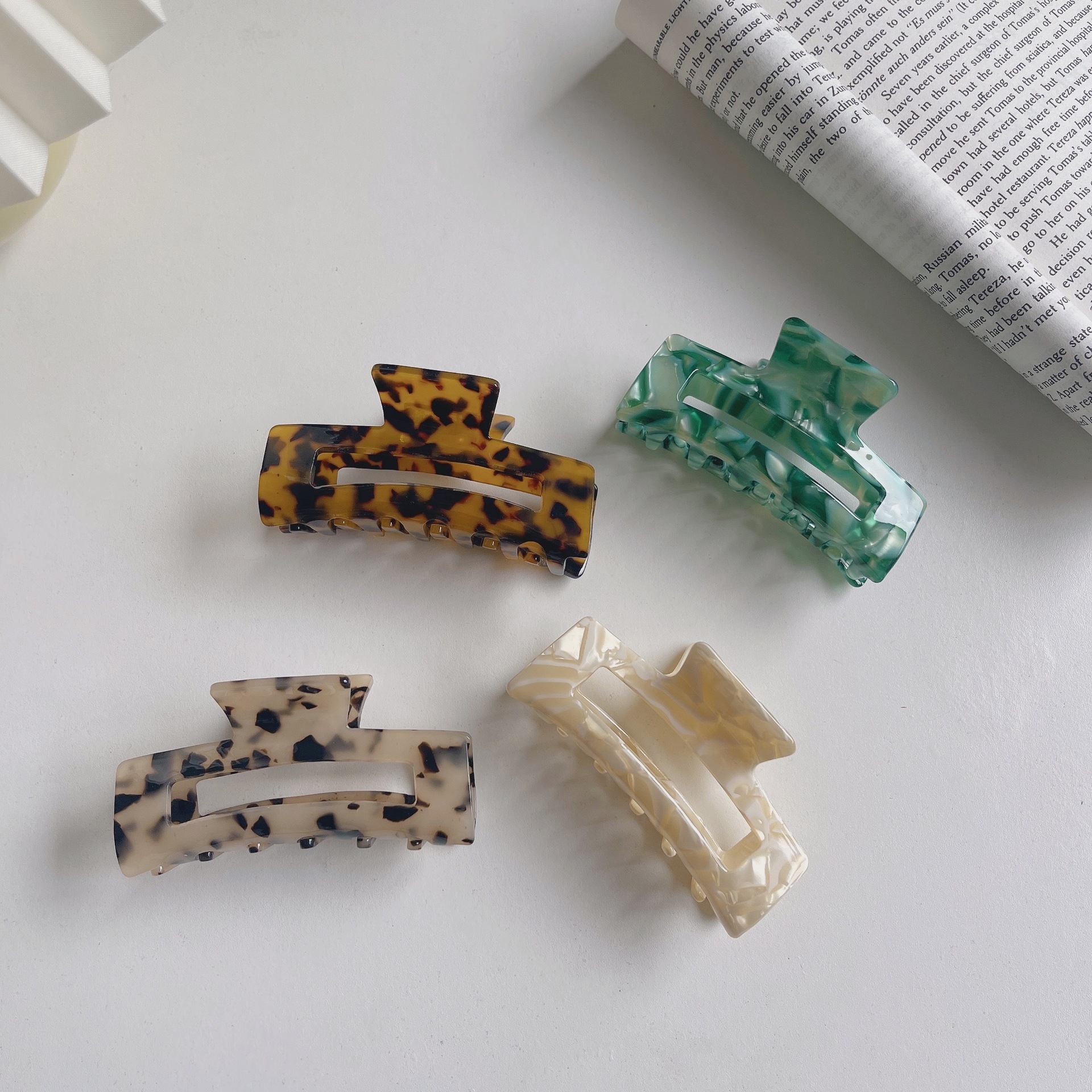 25g Weight Hair Claws Hair Accessories Type 1 Piece Quantity Fashion Acetate Hair Clip Simple Geometric Hair Accessories