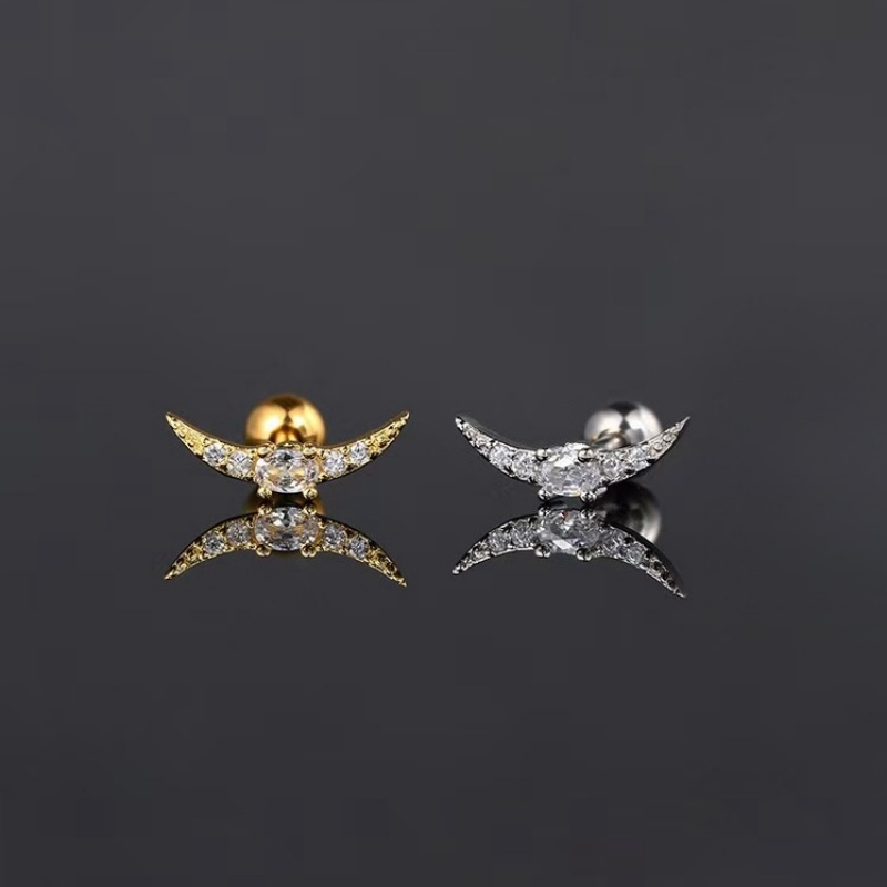 Zircon Screw Ball Ear Bone Nail Small Stainless Steel Earring Fashion detail image 8