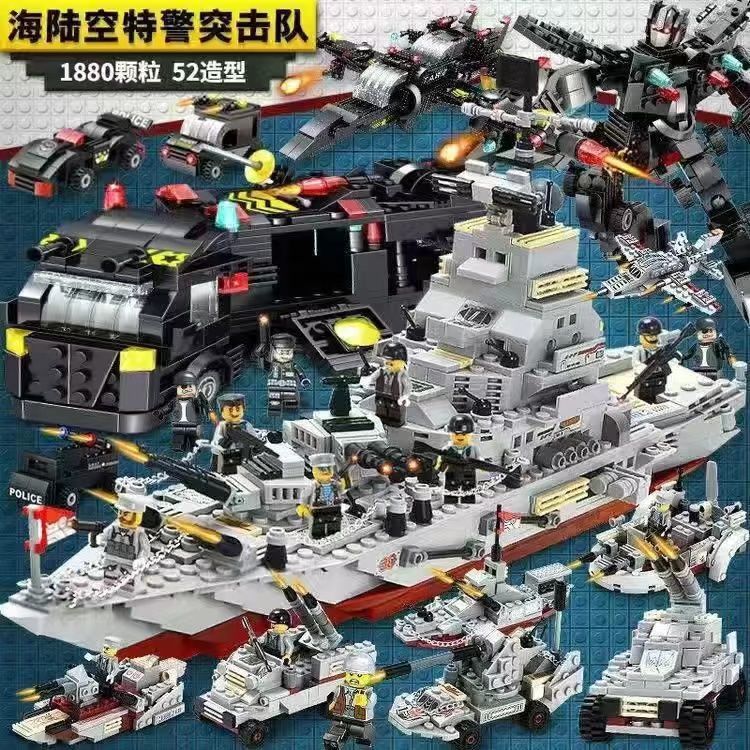 Deluxe black police warship set