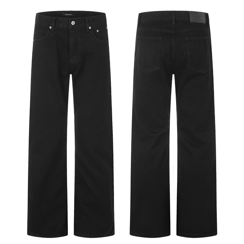11KN American-style minimalist black straight-leg jeans, unisex, loose fit, versatile, basic, washed finish, trendy, casual, wide-leg pants 11KN American-style minimalist black straight-leg jeans, unisex, loose fit, versatile, basic, washed finish, trendy, casual, wide-leg pants