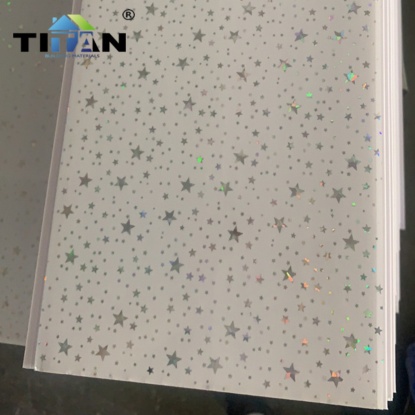 [Modelo más vendido] Techo de refuerzo de PVC 6mm * 25cm Película de transferencia plana Techo de acabado integrado