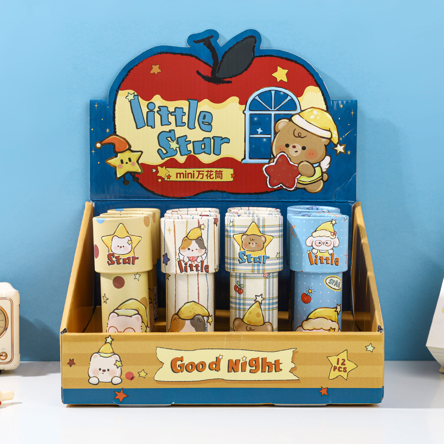 New Product Good Night Star Mini Kaleidoscope Cartoon Multi-Form Imaging Clear Image Pressure-Resistant and Drop-Resistant Kidsren's Fun Educational Toy