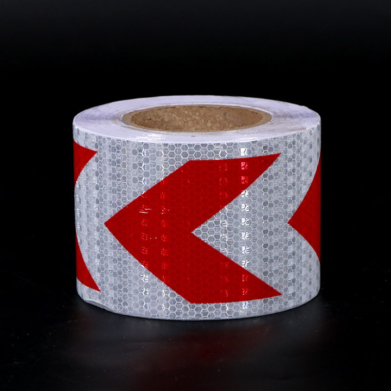 白红箭头晶格反光贴货车车身反光膜道路交通标识消防安全警示胶带