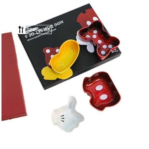 LC Cool Color Mickey Series Household Cartoon Mug Ceramic Dip Plate Dip Dish Snack Seasoning Plate Tableware Plate