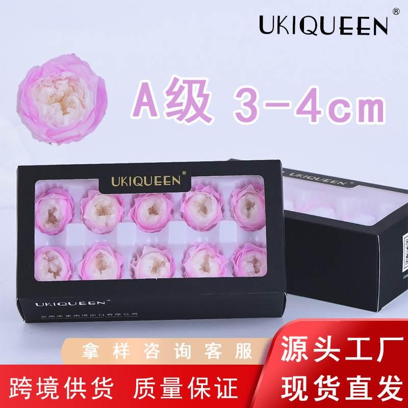 3-4cm 10 piezas DIY flor eterna Austin Rosa flor cabeza Yunnan origen al por mayor regalo del Día de San Valentín