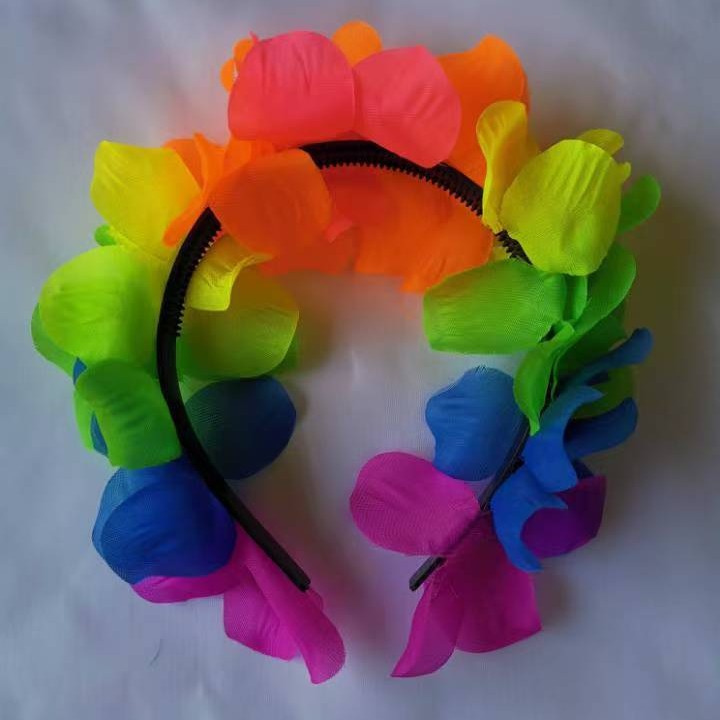 Nuevos productos transfronterizos hot sale hawaianos coloridas cascadas de cabello colorido para usar el cabello para bailar decoración fábrica al por mayor