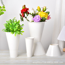 塑料花盆新型包花神器插花箭筒花店鲜花底座花束内胆花束包装花桶