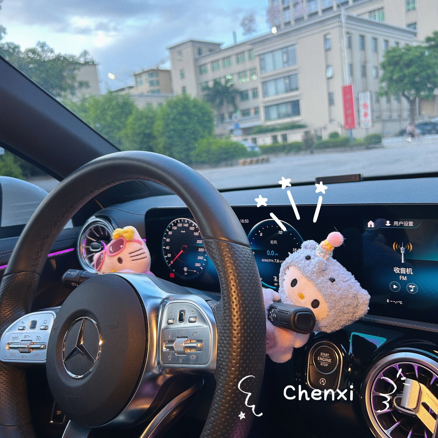 Cute Car Dashboard Ornaments, Plush Dolls for the Car Interior, Wiper and Turn Signal Decorations for Girls