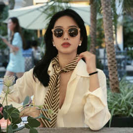 杨采钰同款小方巾丝巾女秋款洋气时尚ins法式复古发带长条领巾