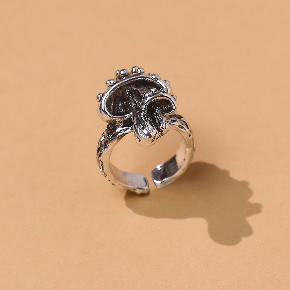 Alloy Material Mushroom Pattern Hip-Hop Mushroom Alloy Unisex Open Rings