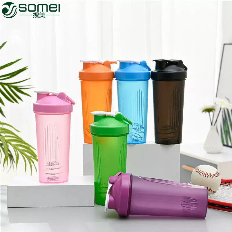 蛋白粉摇摇杯 奶昔营养搅拌杯健身运动塑料水杯子带刻度600ml厂家