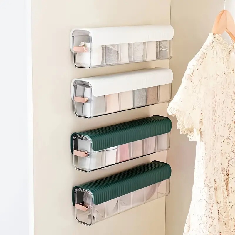Underwear Storage Box, Home Wardrobe Side Drawer-Type Wall-Mounted Partition for Storing Socks and Bra Storage Items Underwear Storage Box, Home Wardrobe Side Drawer-Type Wall-Mounted Partition for Storing Socks and Bra Storage Items