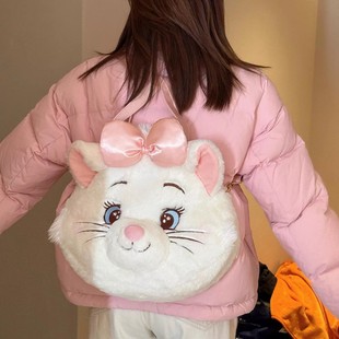Paradise Cartoon Mary Cat Big Face Backpack Plush Doll Bag Girl Heart Handbag Crossbody Bag Student Backpack