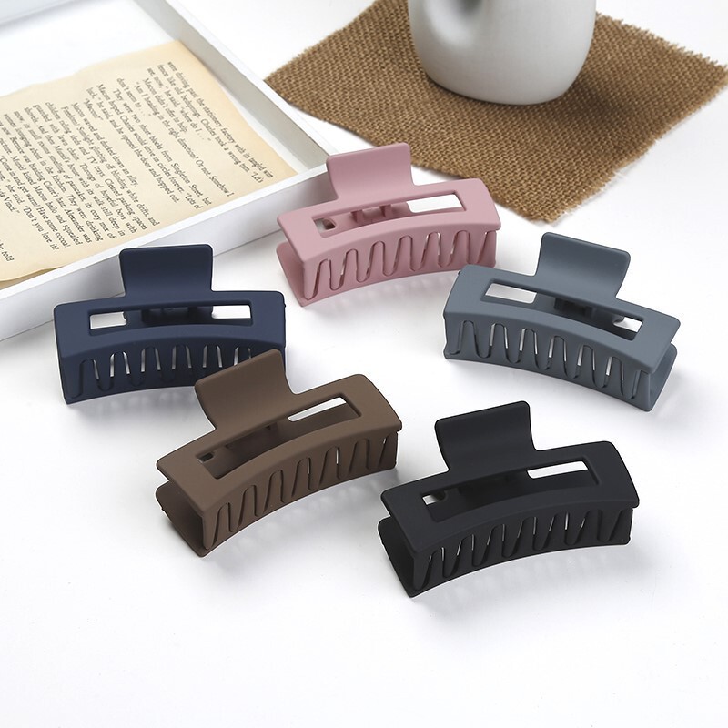 Source Factory Cross-border South Korea ins Blogger Advanced Scrub Grab Clip Female Solid Color Large Shark Clip Disc Hairpin