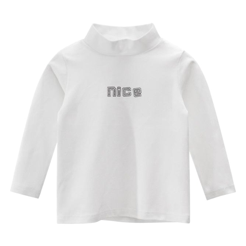 27 niños de marca ropa para niños ropa de estilo coreano al por mayor 2023 camisa de fondo para niñas cuello alto camiseta para niños un envío