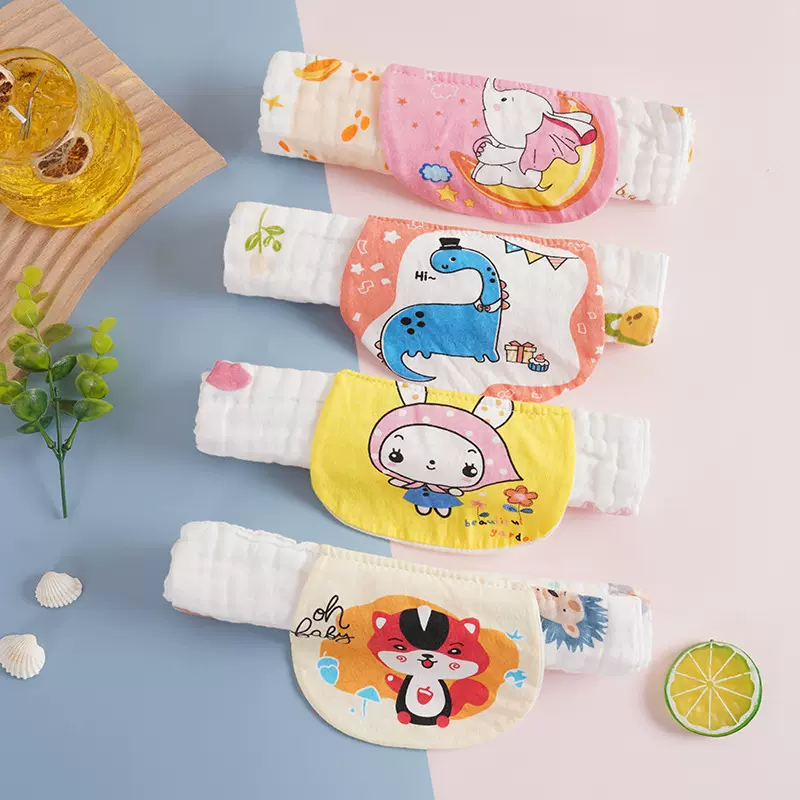 纯棉加厚卡通垫背巾婴幼儿水洗纱布吸汗巾幼儿园宝宝隔汗巾a类
