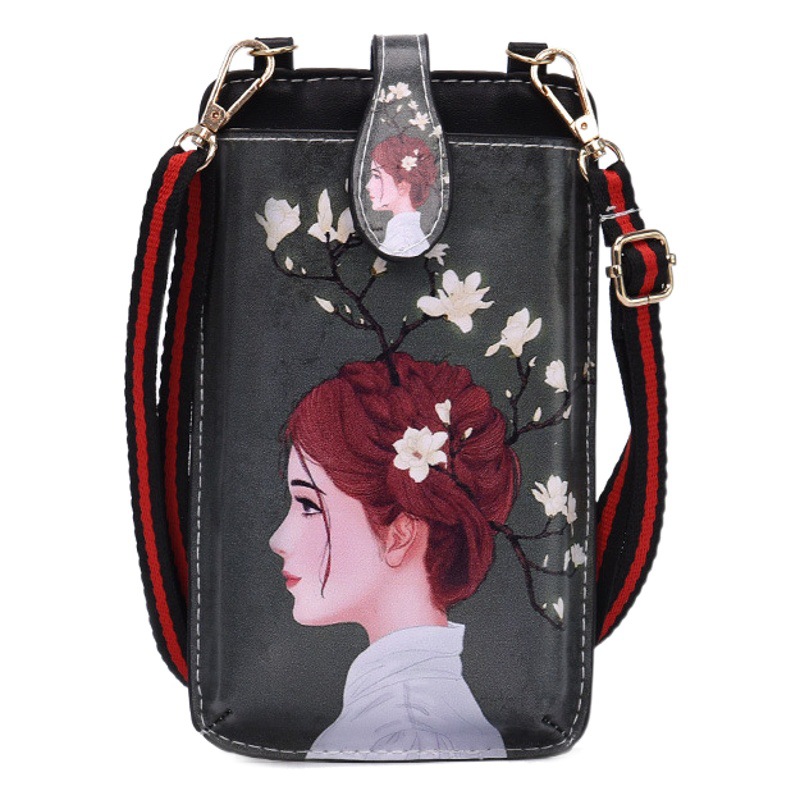 Bolso pequeño para teléfono móvil nuevo estilo coreano moda impreso hombro mensajero bolsa chica mini Halter teléfono bolsa