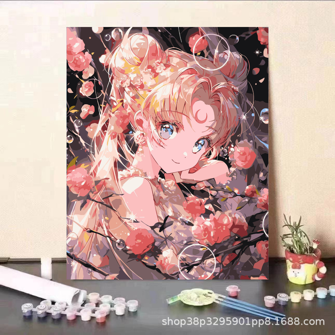 DiDi [al por mayor] pintura al óleo digital dibujos animados dibujos animados pinturas decorativas hechas a mano 40 * 50