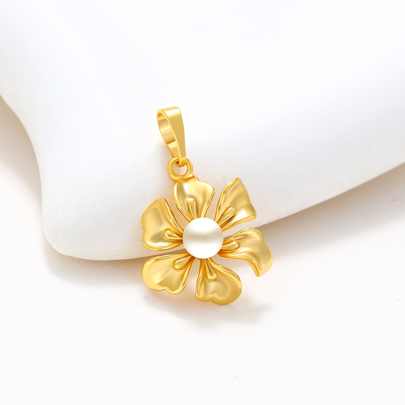 Xuping dulce pequeño collar de flores frescas imitación de perlas de invierno / otoño moda suéter colgante colgante colgante de flores para mujeres