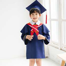 儿童博士服幼儿园学士服小学毕业照服装毕业礼服拍照衣服博士帽子