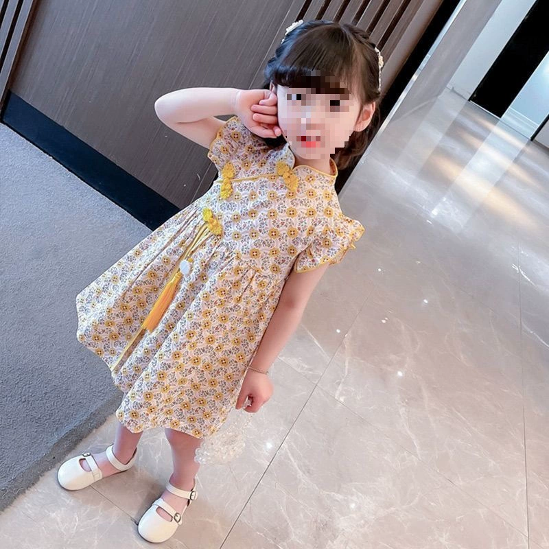 Детское летнее платье для девочек, цветочная юбка, новинка лета 2025, платье для маленькой девочки, интернет-хит, уличное платье принцессы