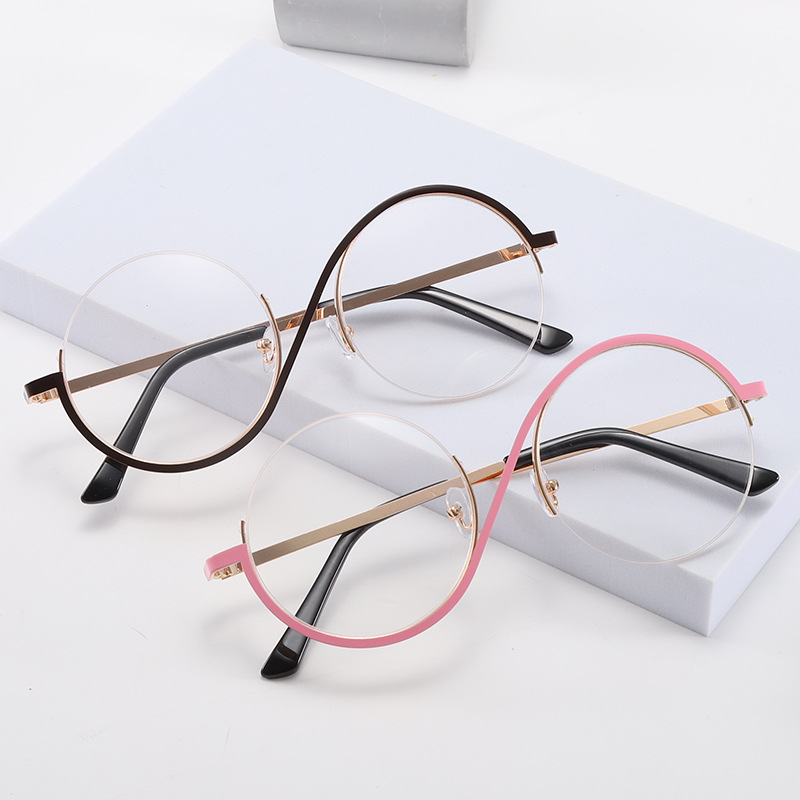 Retro fashionable asymmetrical brand sunglasses
