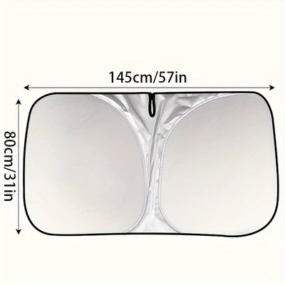 Cross-border foreign trade thickened titanium silver sunshade front windshield front and rear windshield window heat insulation sunshade curtain summer sun shield (Sun shade) - 14580cmlarge-size