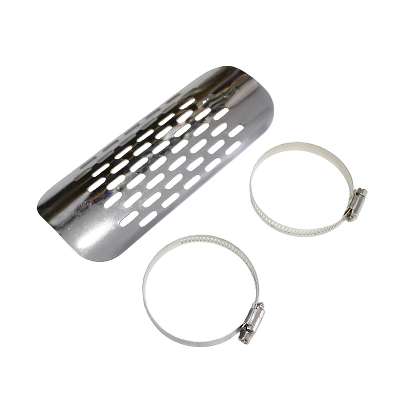 Motorcycle Modified Exhaust Pipe Mesh Hollow Stainless Steel Clamp Decorative Cover